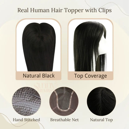 natural black virgin hair topper, hair topper for thinning crown, full hair extension, volume booster, thick hair, hair volume, premium hair topper