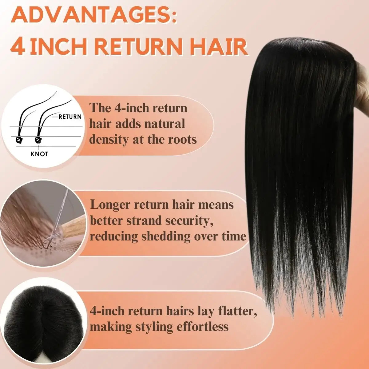 100% human hair topper for black hair