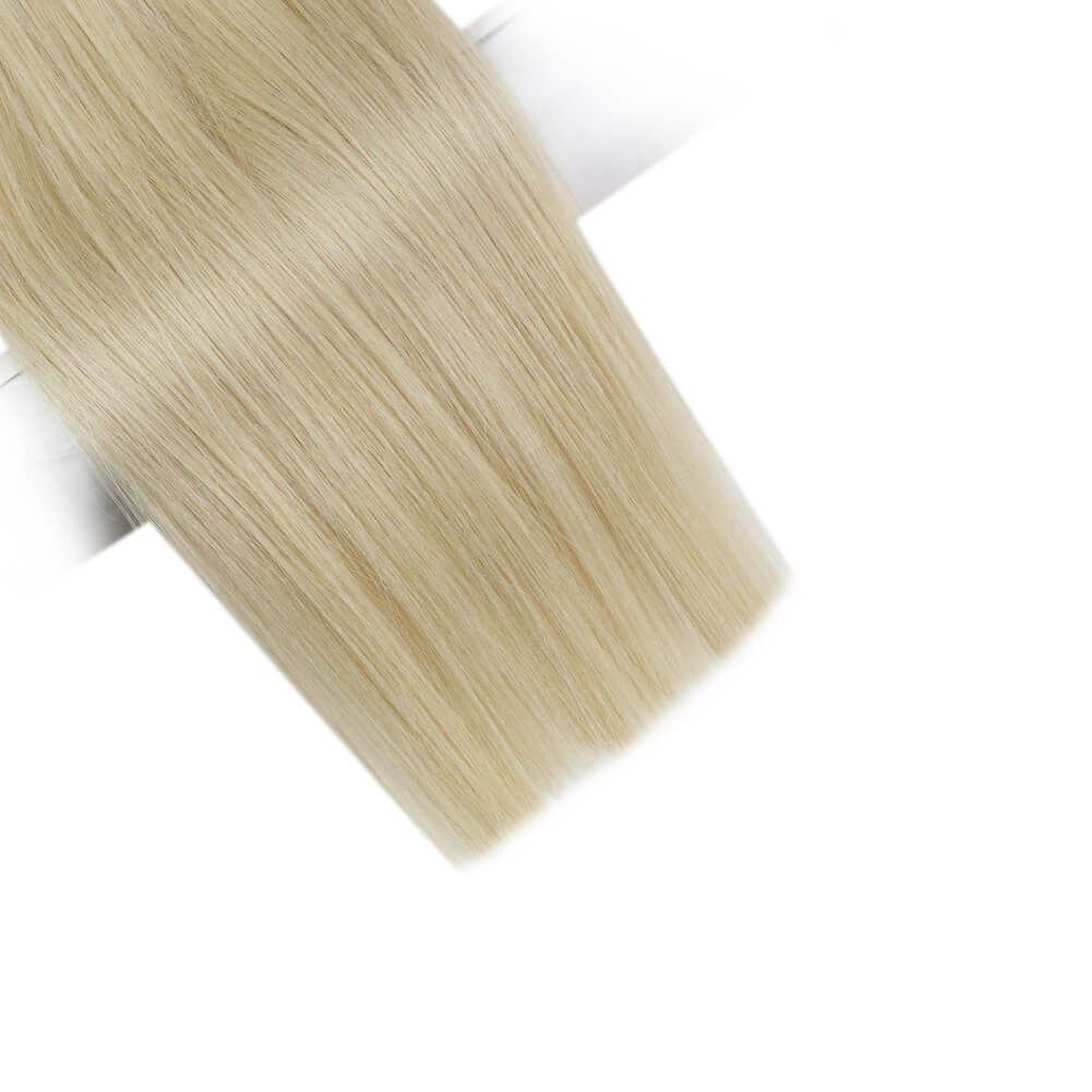 thick end flat silk weft hair extensions blonde human hair 