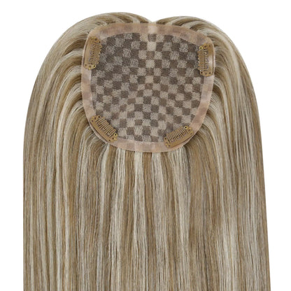 highlight brown blonde human hair toppers