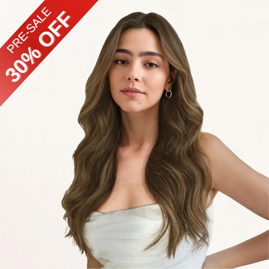 [Pre-Sale] Injection PU Clip in Hair Extensions Best Clip in Hair Balayage Brown#4/27/4