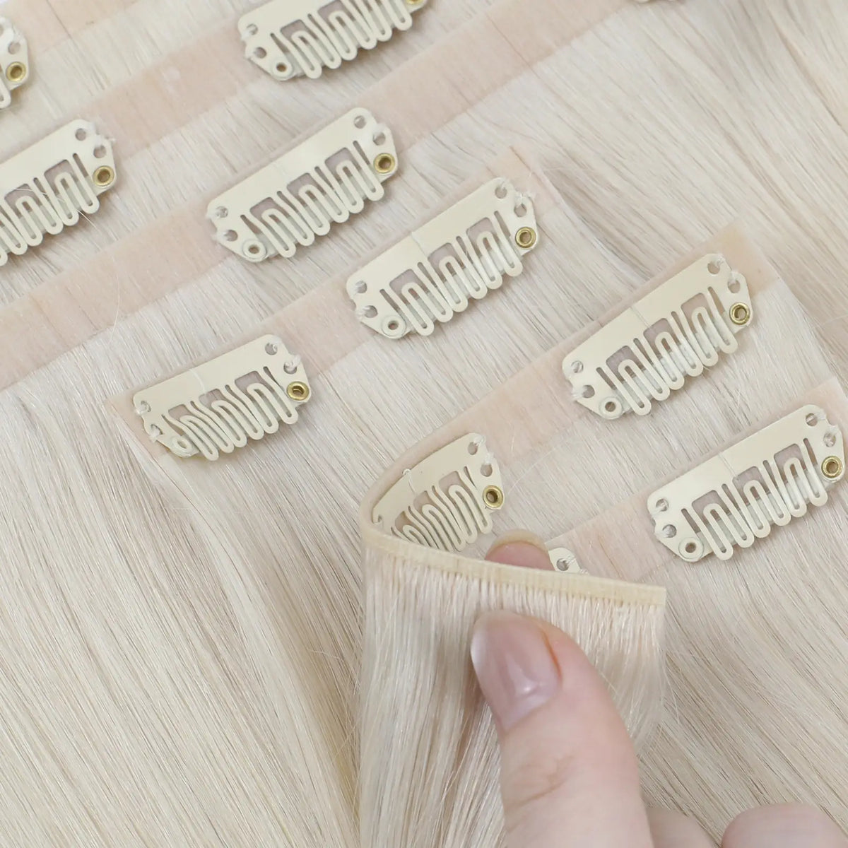 [Pre-Sale] Genius PU Clip in Hair Extensions Best Human Hair Clip Blonde #60