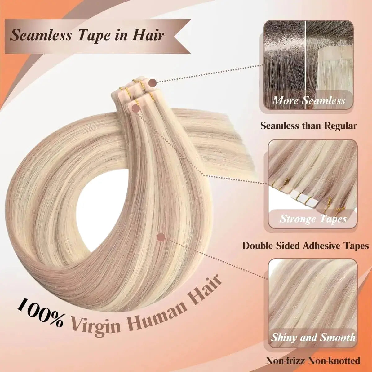 seamless tape in hair extensions