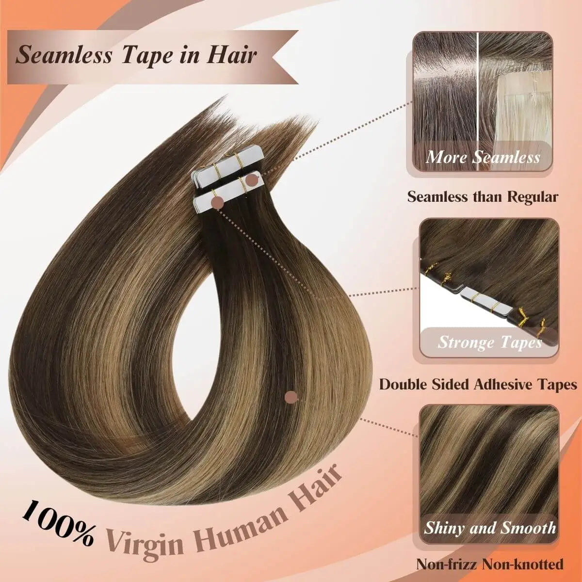 seamless injection tape in hair extensions virgin hair