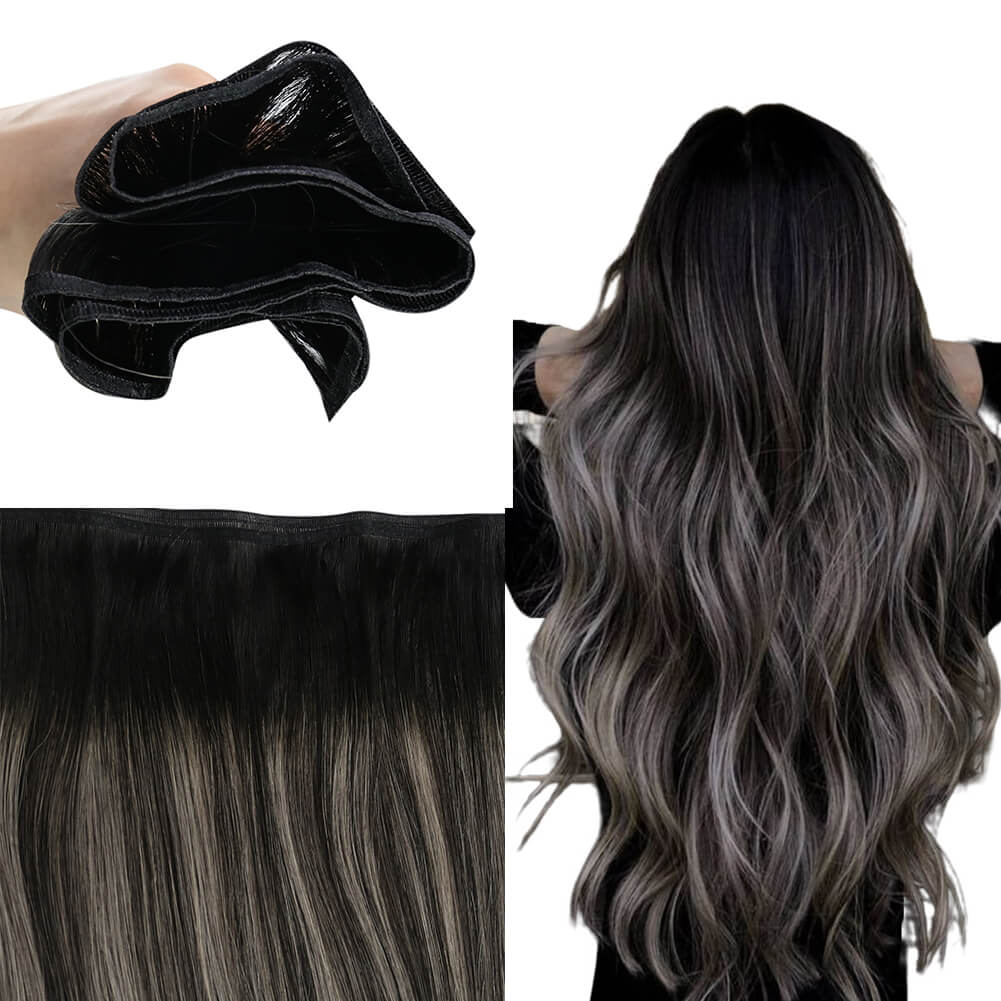 flat silk weft hair extensions for black hair