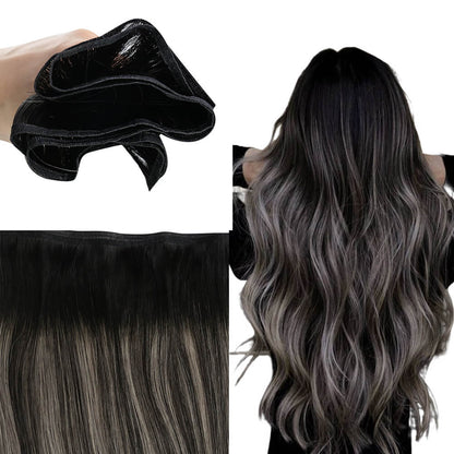 flat silk weft hair extensions for black hair