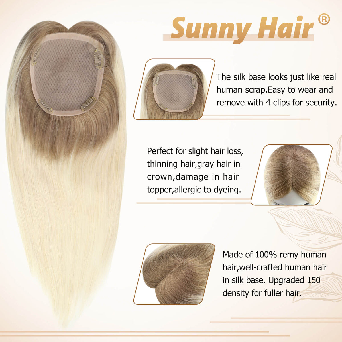 human hairpiece ombre blonde hair