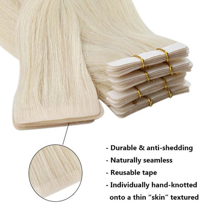injection tape in hair extensions blonde color for women