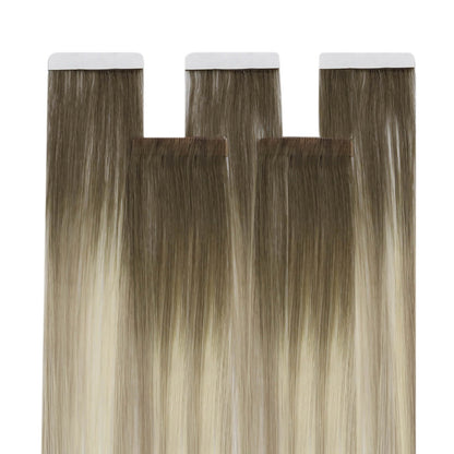[40% OFF] Virgin Hair Invisible Tape in Hair Extensions Virgin Hair Balayage Blonde #4/7/80
