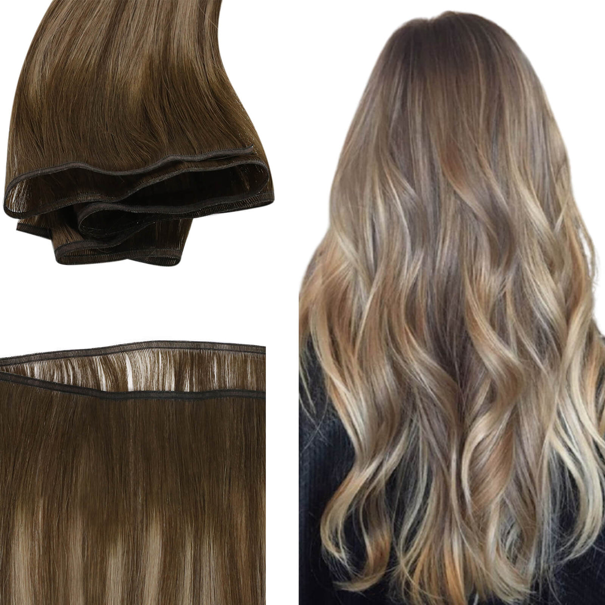 sew in weft hair extensions flat silk wefts