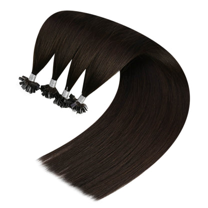 virgin hair tangle free ktip hair extensions brown hair