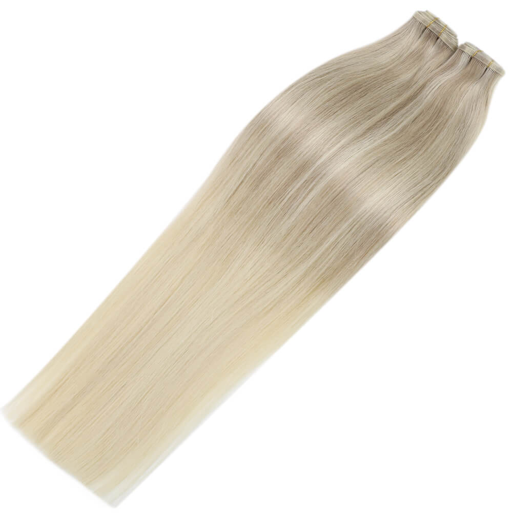 invisible seamless flat weft hair extensions for fine hair
