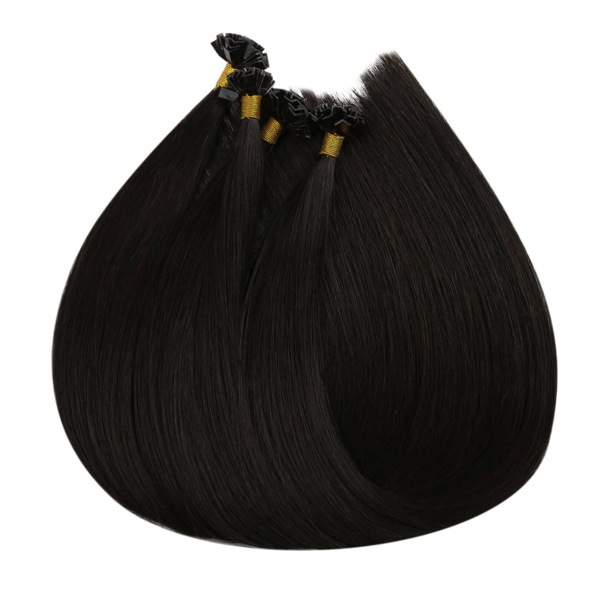 full cuticle k tip hair extensions natural black color