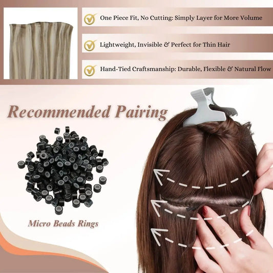 beautiful long hair with hand tied wefts